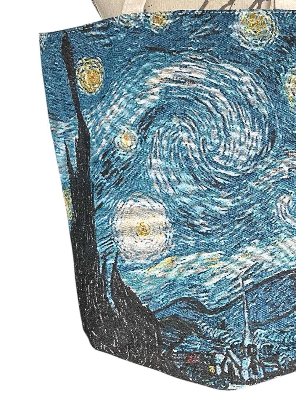 Van Gogh Starry Night Woven Tapestry Tote Bag (17"x17") - Picture 3 of 7